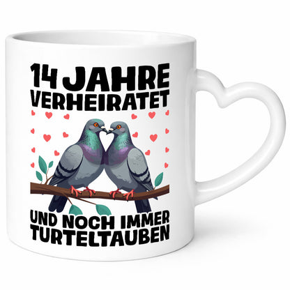 14 Jahre verheiratet | Turteltauben Ehe Ehepaar Humor Geschenkidee Tasse