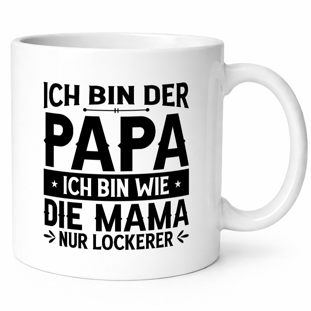 Papa wie Mama, nur lockerer | Sterne Pfeile Geschenkidee Familie Humor Tasse