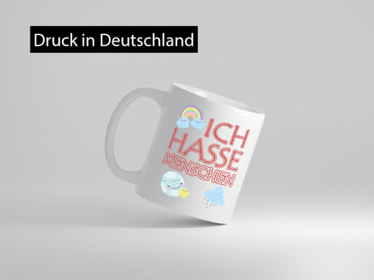 Kinderschrift - Ich hasse Menschen Humor Geschenkidee Tasse