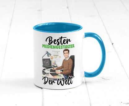 Bester Mediengestalter | Medien v2 Geschenk Humor Geschenkidee lustiger Spruch Tasse