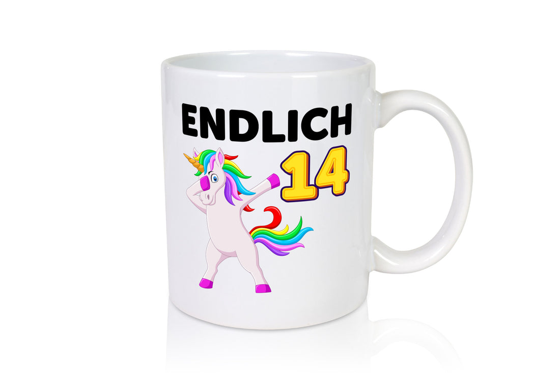 14. Geburtstag | endlich 14 Jahre Einhorn Mädchen Geschenkidee Humor Tasse