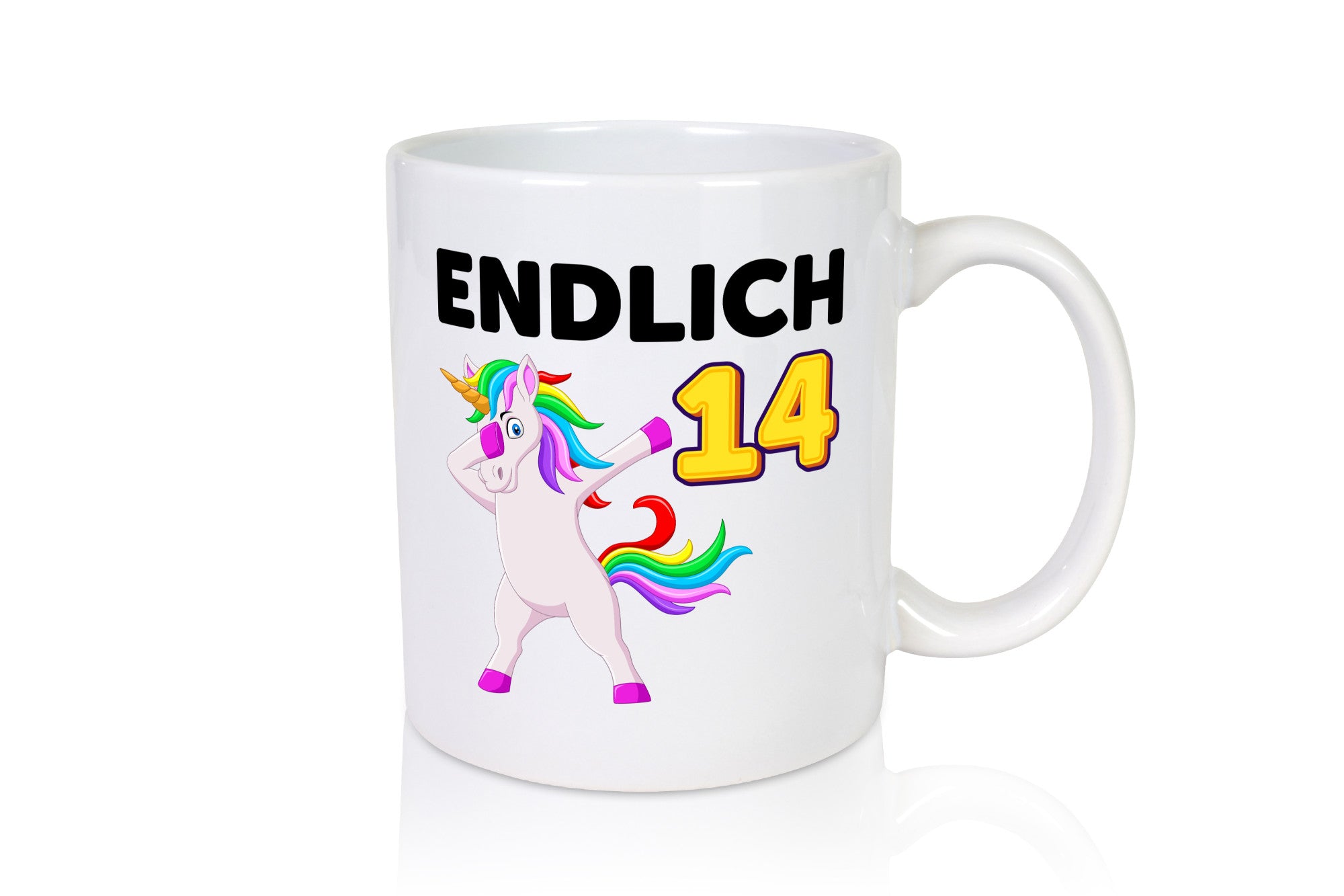 14. Geburtstag | endlich 14 Jahre Einhorn Mädchen Geschenkidee Humor Tasse