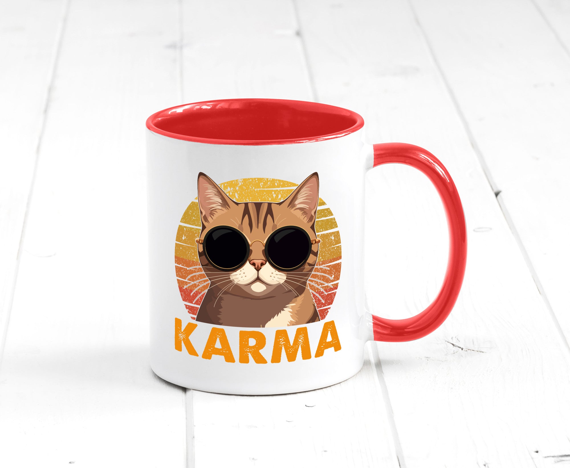 Vintage Katze | Karna Coole lustiger Spruch Geschenk Tierliebhaber Humor Tasse