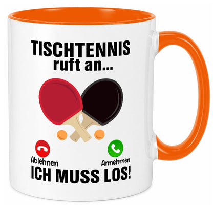 Tischtennis ruft an | Tennis spielen v2 Humor Geschenkidee Tasse