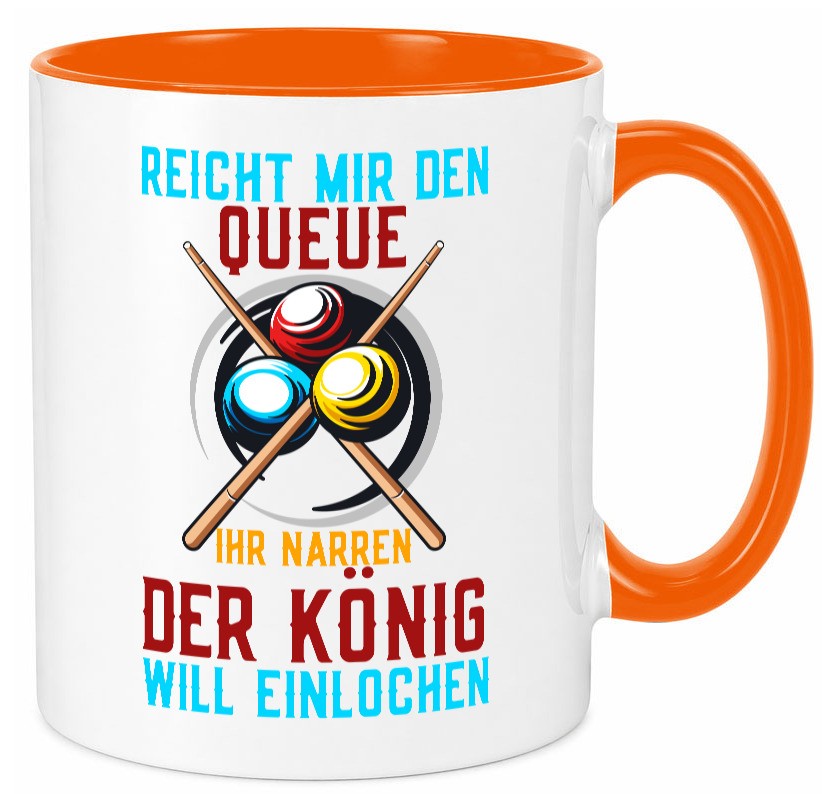 Reicht mir den Queue | Einlochen Billard Kugeln Geschenk Humor Geschenkidee Tasse
