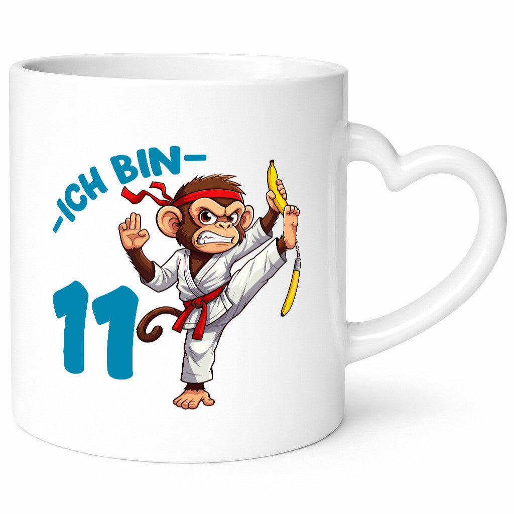 Ich bin 11 | 11. Geburtstag Karate Kampfsport Affe Geschenkidee Humor Tasse
