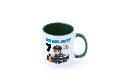 7. Geburtstag | 7 Jahre Polizei Kind Polizeiauto Humor Geschenkidee Tasse