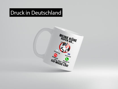 Meine Kühe rufen an | Landwirt Kuh Bauernhof Geschenk Humor Geschenkidee