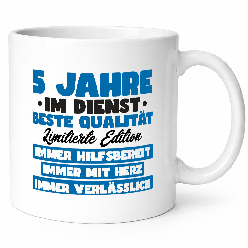 5 Jahre im Dienst | Jubiläum Arbeit v7 Geschenk Kollegen Büro lustiger Spruch Tasse