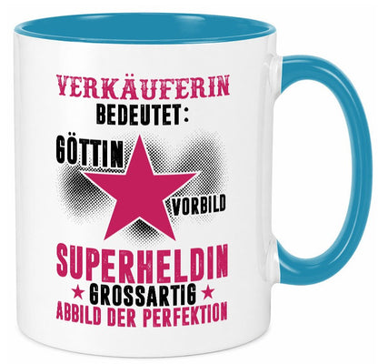 Bedeutung von Verkäuferin| Kollegin | Verkaufsjob Geschenk Arbeit Kollegen Büro Tasse