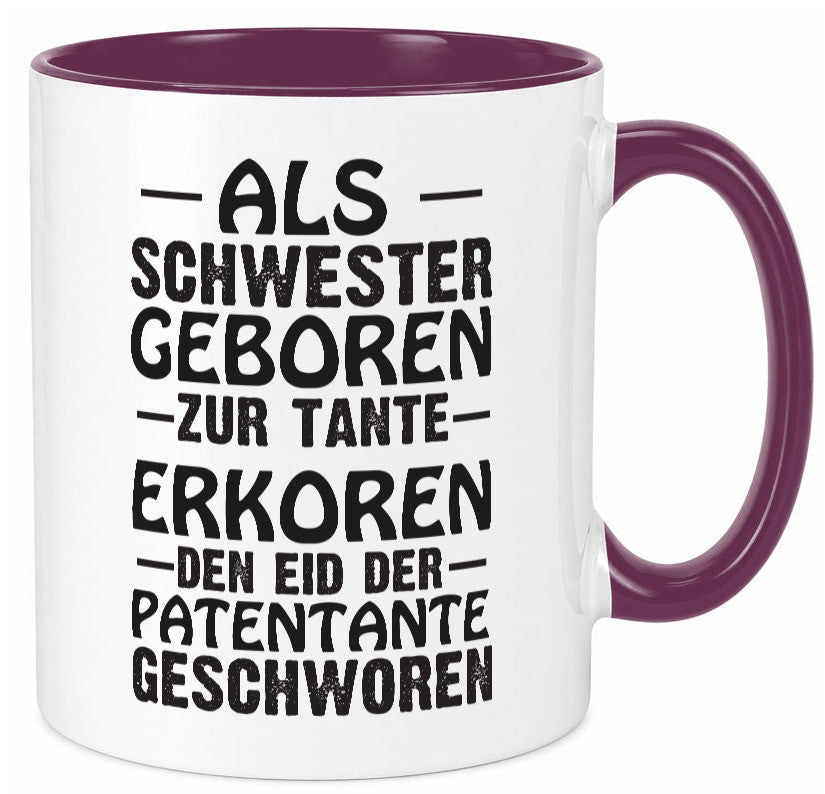 Eid der Patentante | Tante Tasse Schwester Humor lustig Geschenkidee Geschenk