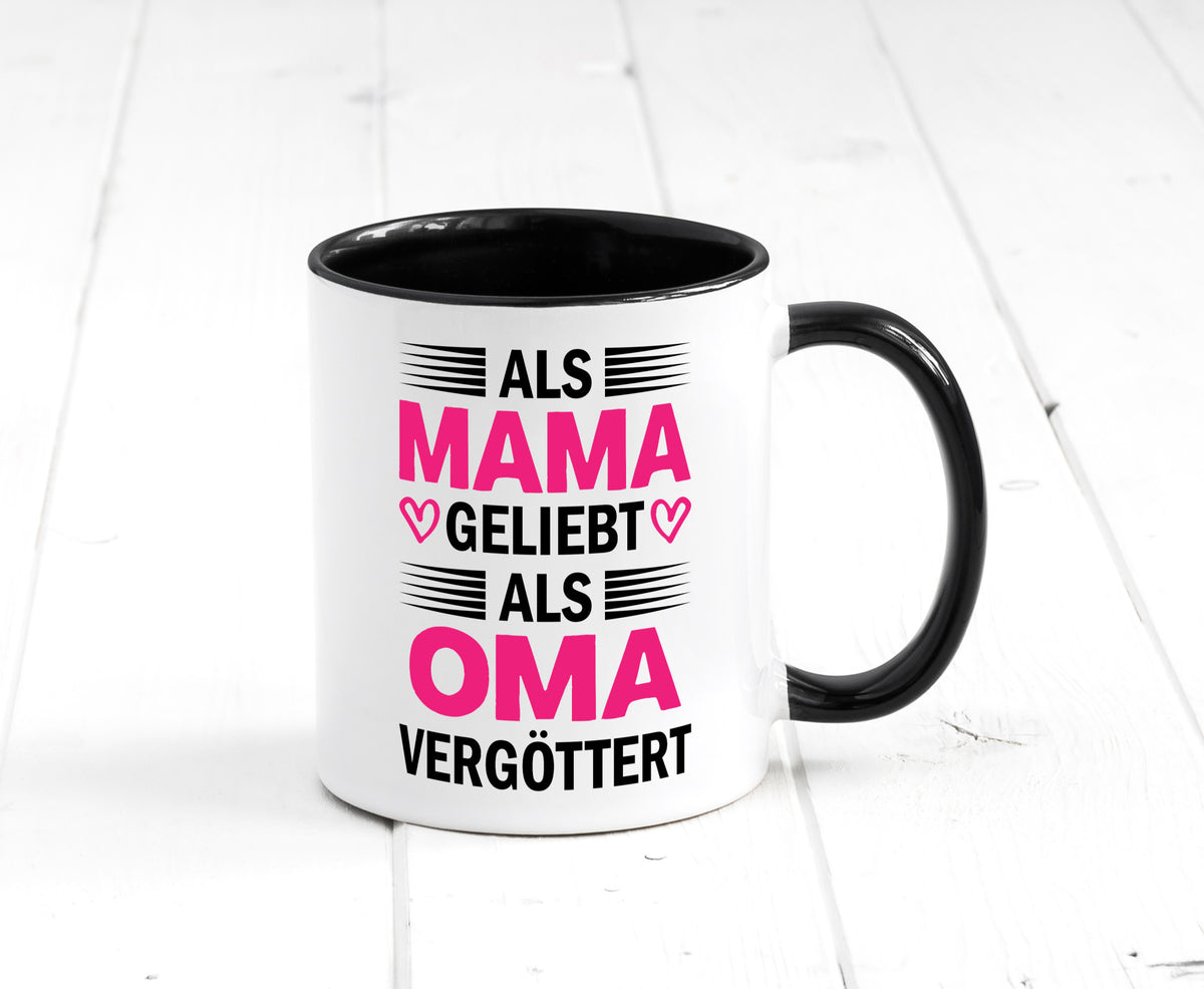 Als oma Vergöttert | Muttertag mama Großmutter Humor Familie Geschenkidee Tasse