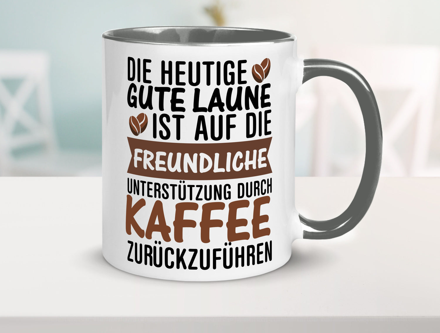 Unterstützung durch Kaffee | Kaffeliebhaber gute Laune Geschenk Humor