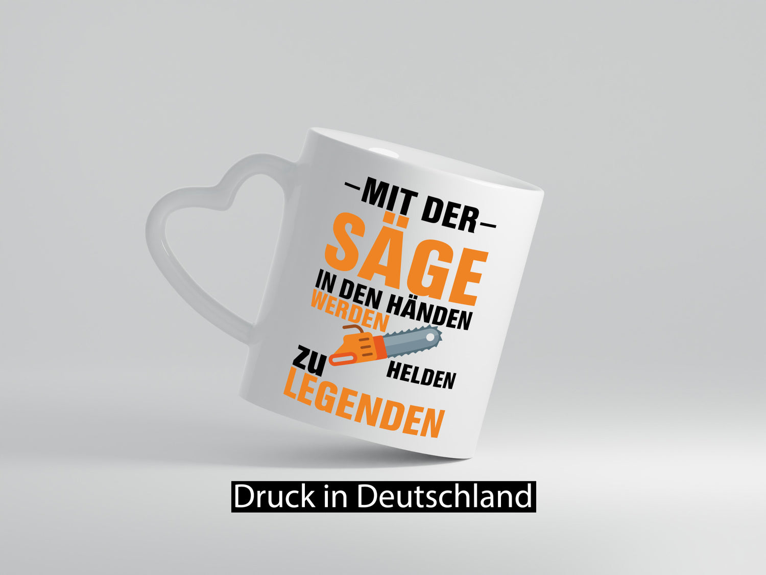 Mit der Säge in den Händen | Holzfäller lustiger Spruch Geschenk Humor