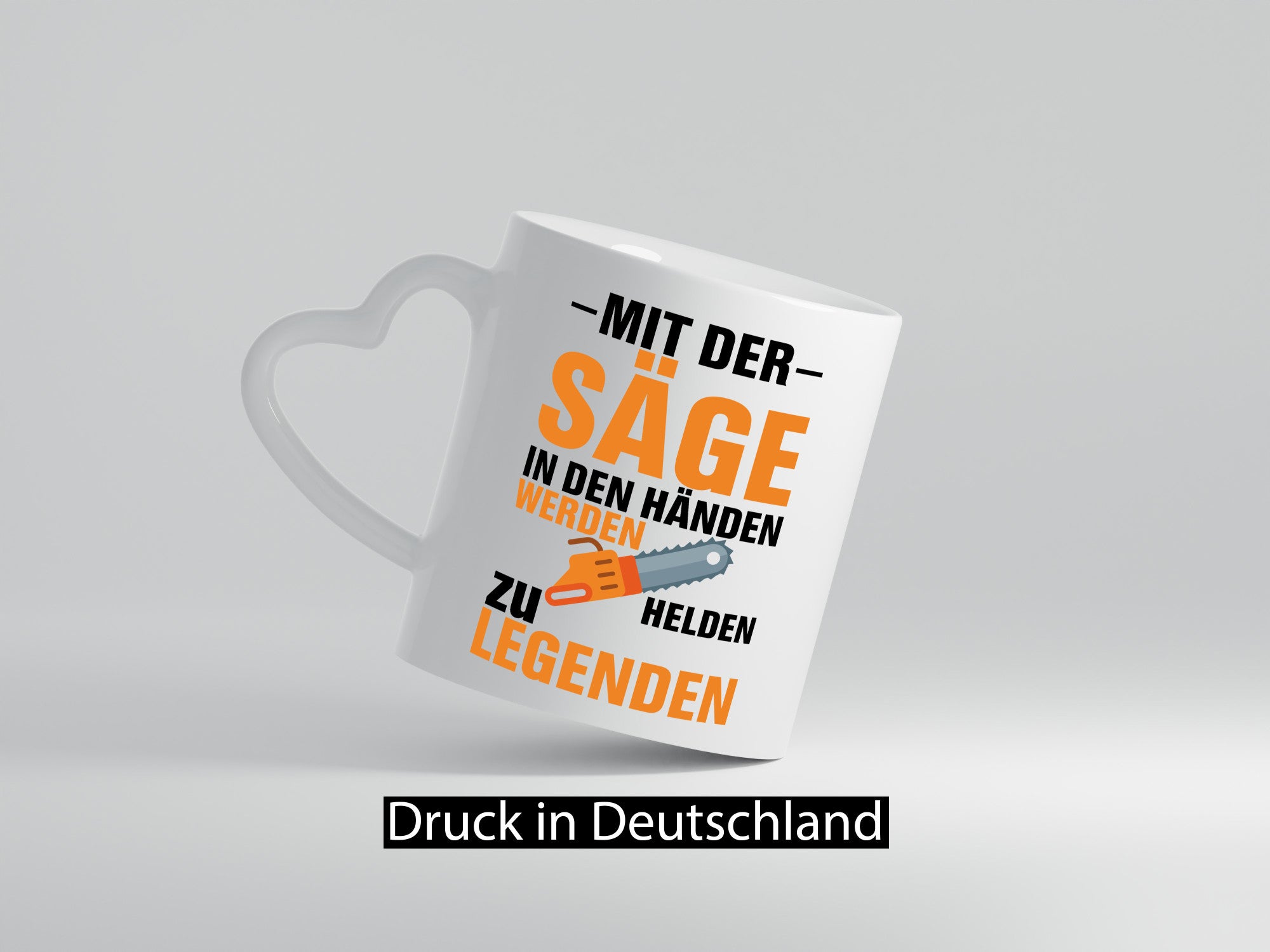 Mit der Säge in den Händen | Holzfäller lustiger Spruch Geschenk Humor