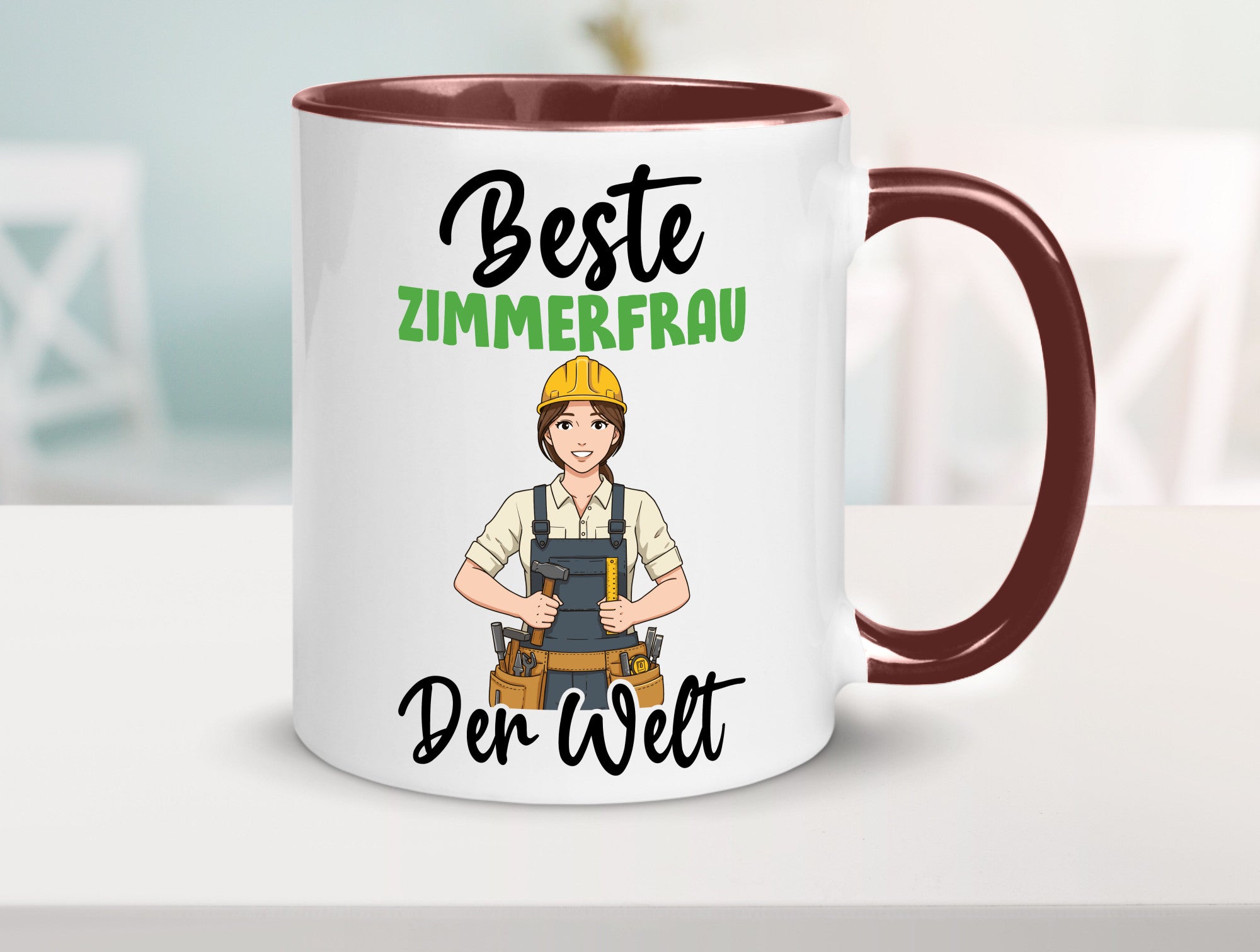 Beste Zimmerfrau| Holzbau | Handwerkerin v2 Geschenk Humor Geschenkidee