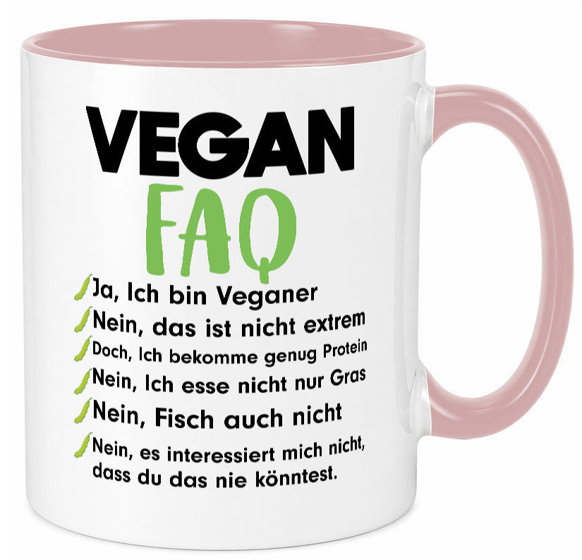 Vegan FAQ | Veganer Lifestyle Ich liebe Humor Geschenkidee Tasse