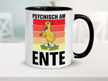 Psychisch am Ente | mit Baseball schläger Sunset v2 lustig Humor Geschenkidee Tasse