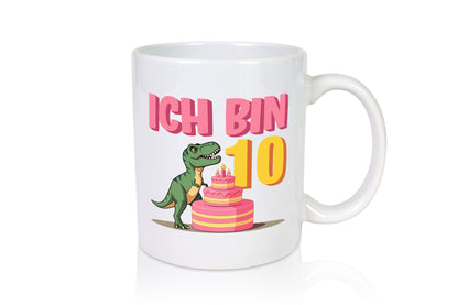 10 Geburtstag | Jahre Dinosaurier mit Kuchen Humor Geschenkidee Tasse