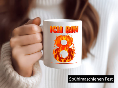 8. Geburtstag | 8 Jahre Drache lustiger Spruch Geschenk Geschenkidee Tasse
