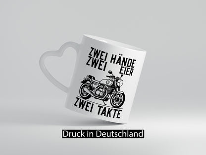 Zwei Hände | Zweitaktmotor Motorrad Moped Biker Geschenkidee Humor Tasse