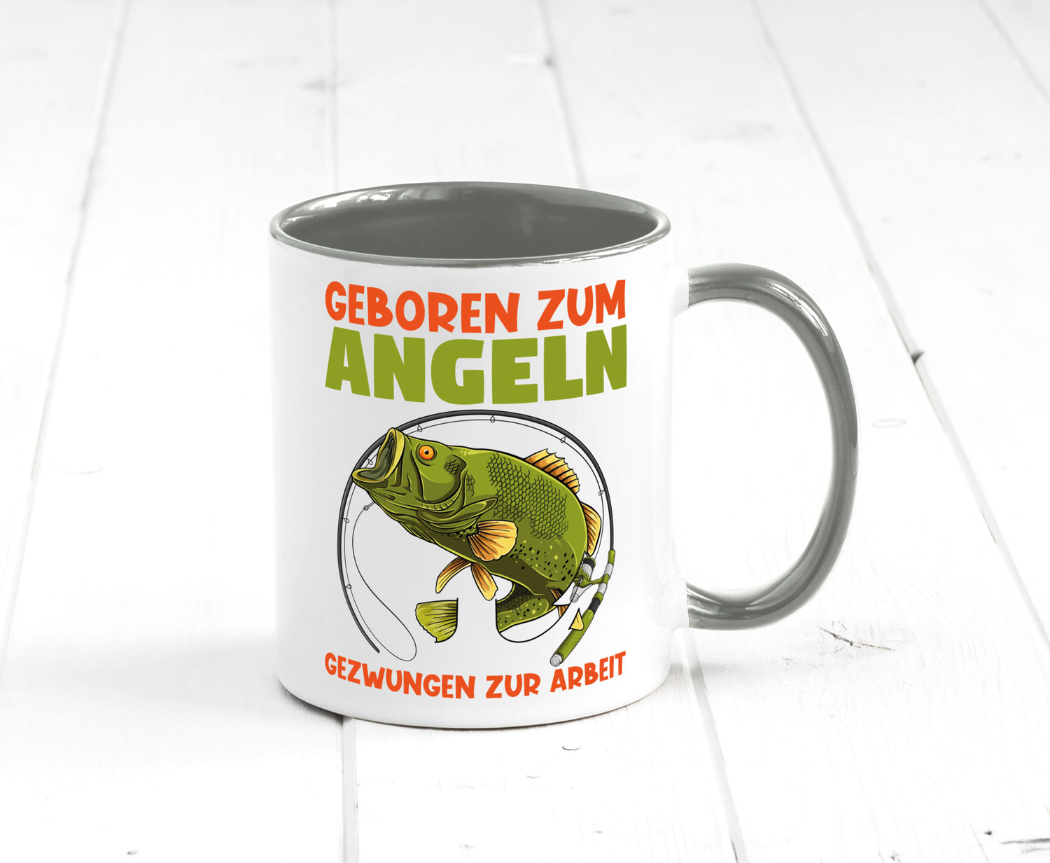 Geboren zum Angeln | Angler Tasse Fischer Spruch Humor Geschenkidee