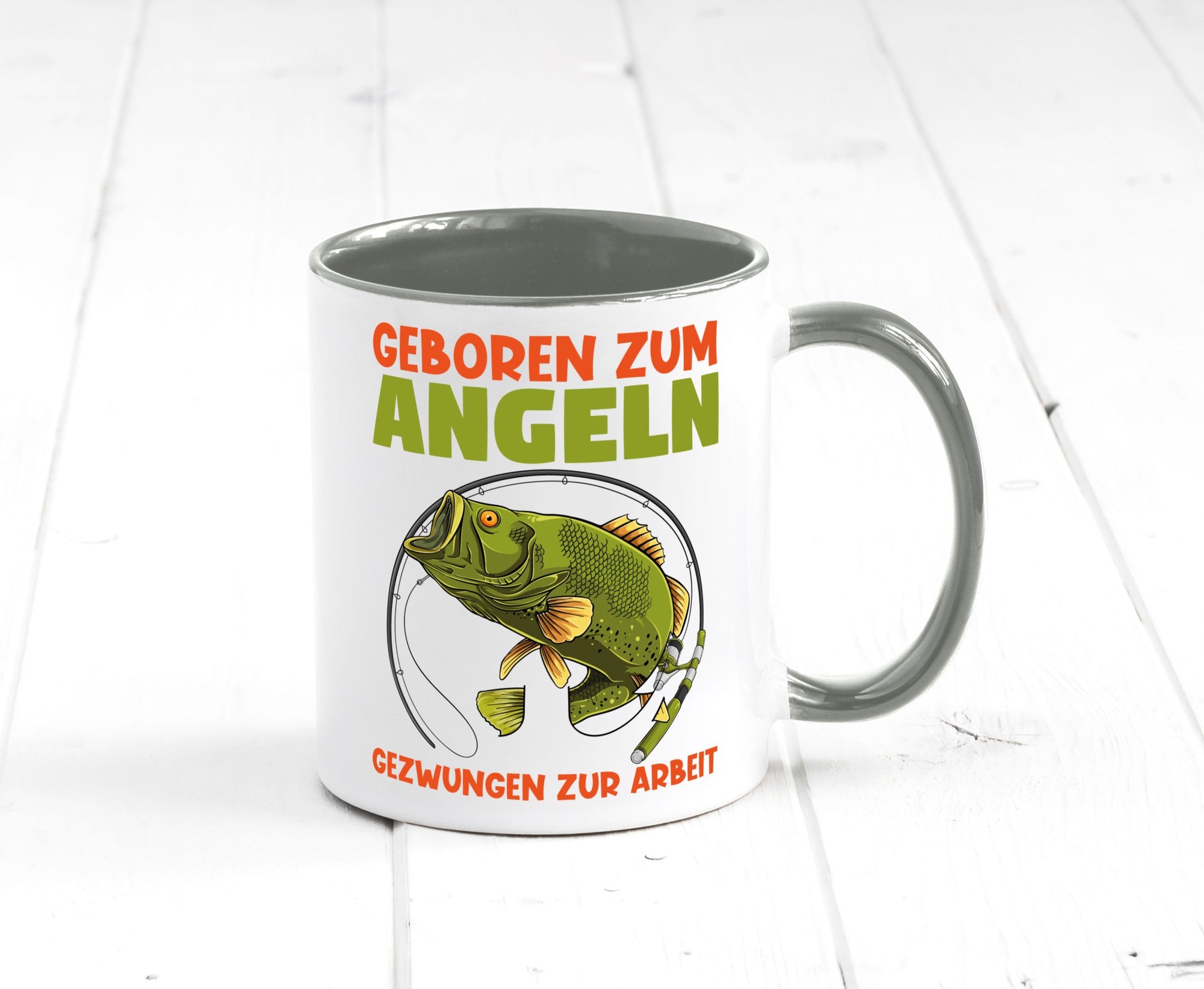 Geboren zum Angeln | Angler Tasse Fischer Spruch Humor Geschenkidee