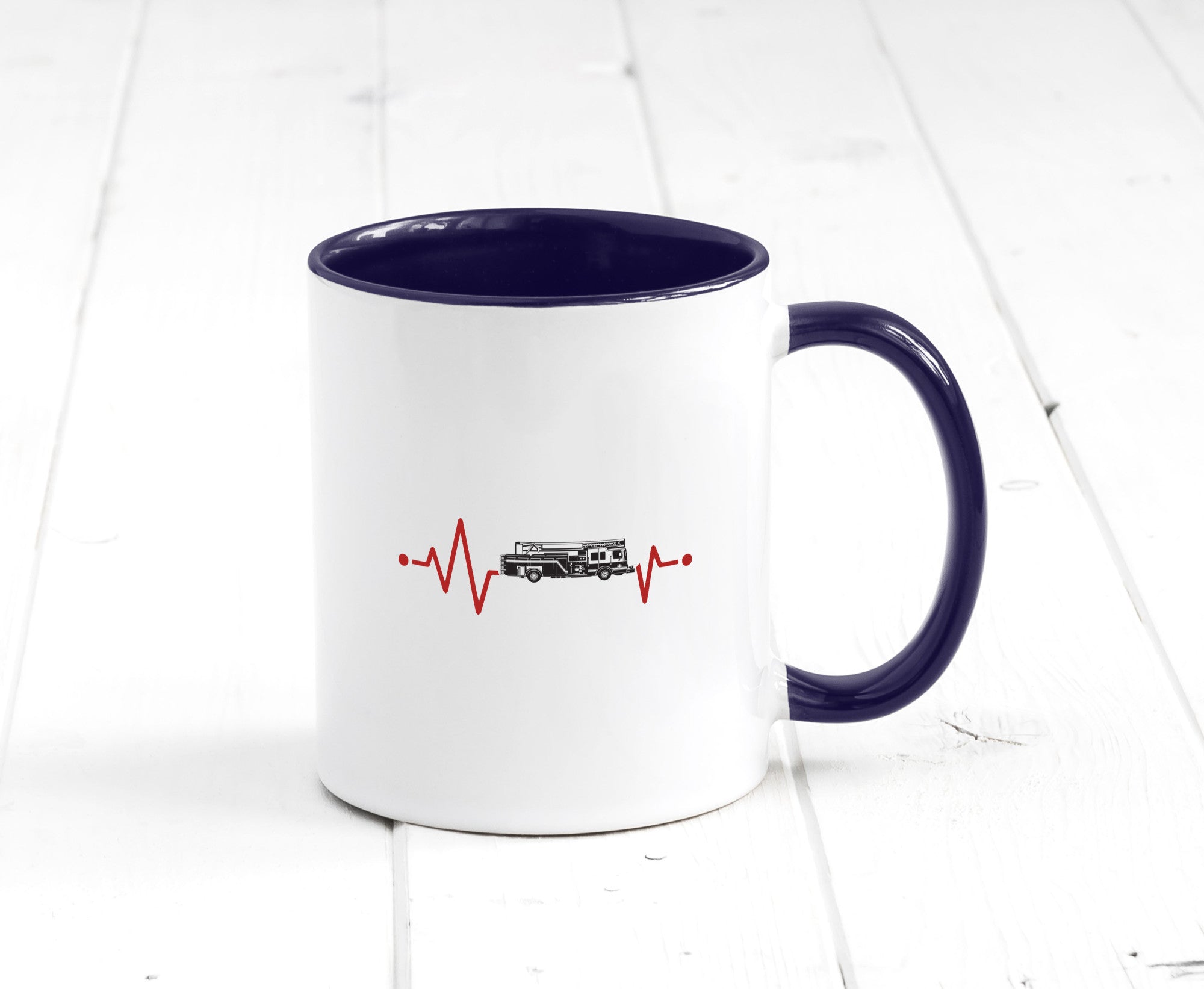 Herzschlag | Feuerwehrfahrzeug Feuerwehr Humor Geschenkidee Tasse