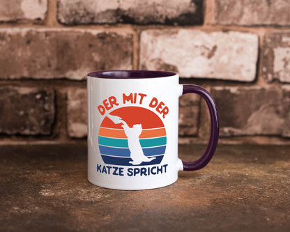 Der mit Katze Spricht | Katzenliebhaber Humor Tierliebhaber Geschenkidee Tasse