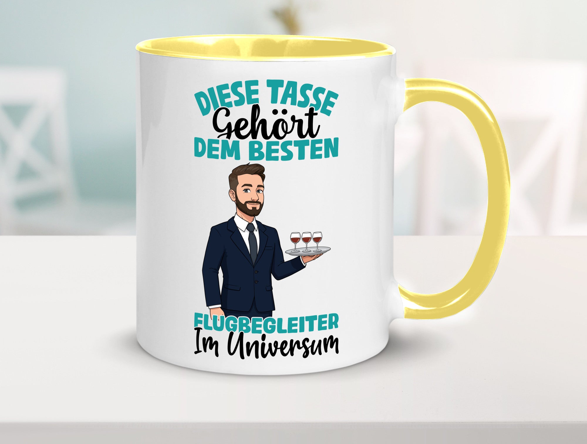 Im Universum: Flugbegleiter | Steward Flughafen Humor Geschenkidee Tasse