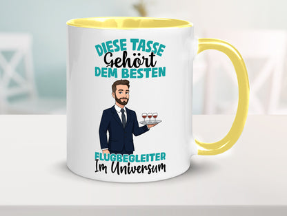 Im Universum: Flugbegleiter | Steward Flughafen Humor Geschenkidee Tasse