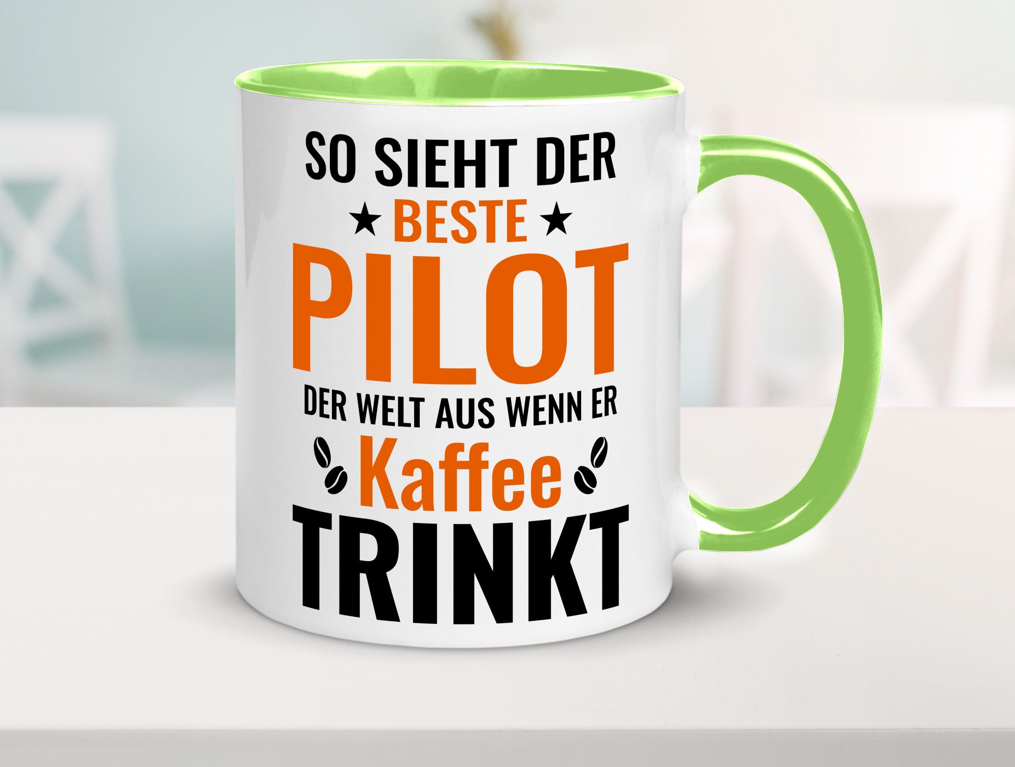 Kaffee trinkt: Pilot | Flugzeug Piloten lustiger Spruch Geschenk Humor