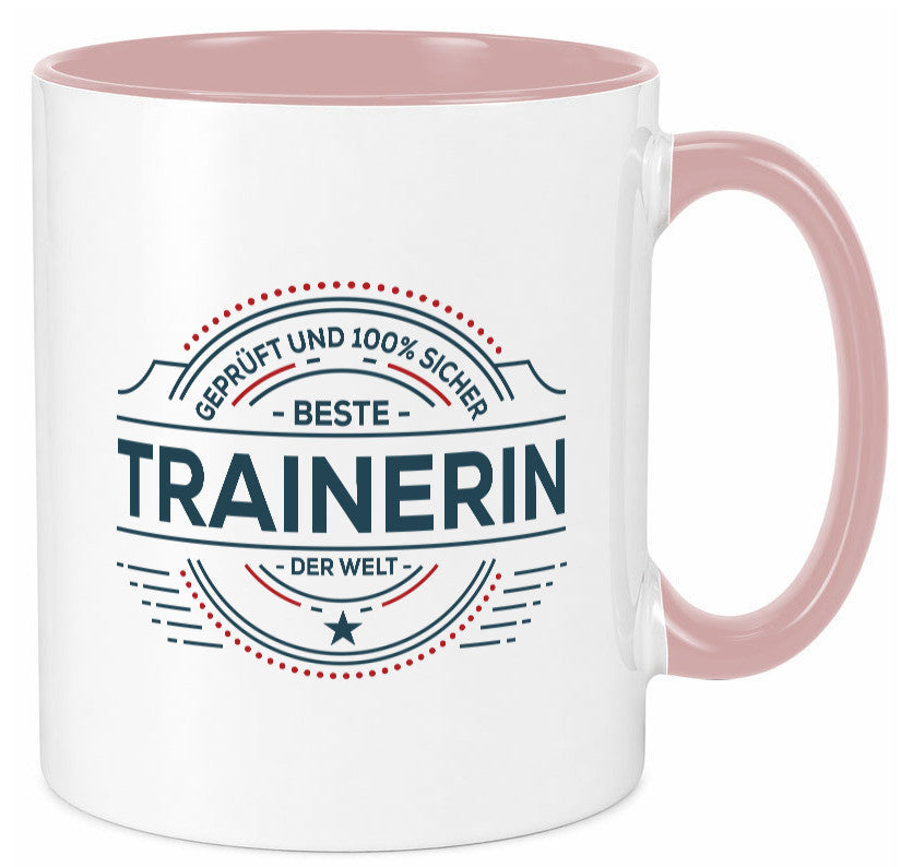 Geprüft und sicher: Trainerin | Sportverein Humor lustig Geschenkidee Geschenk Tasse