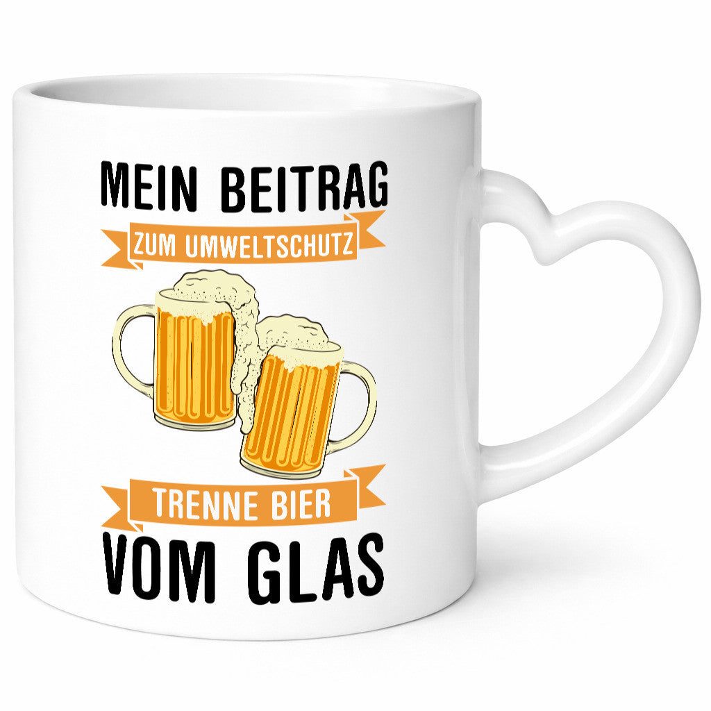 Mein Beitrag zum Unweltschutz | Bier Bierliebhaber Geschenkidee Humor Tasse