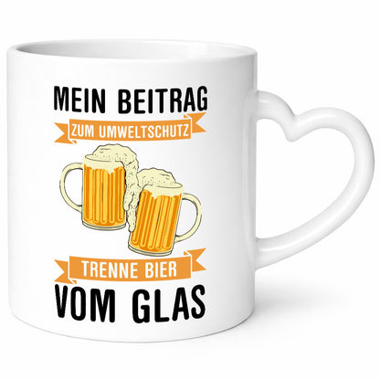 Mein Beitrag zum Unweltschutz | Bier Bierliebhaber Geschenkidee Humor Tasse
