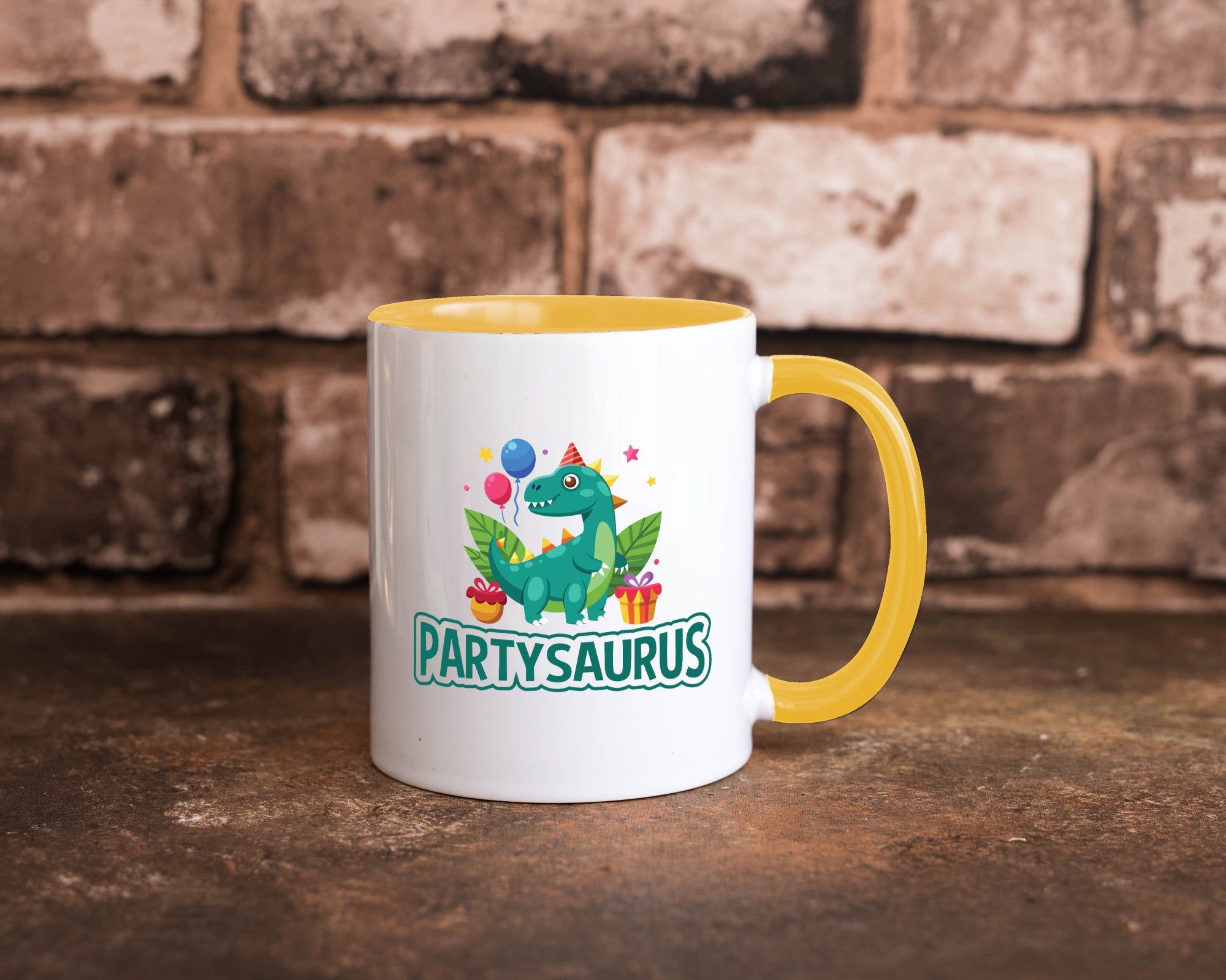 Partysaurus | Geburtstag Dinosaurier Luftballon Geschenkidee Humor Tasse