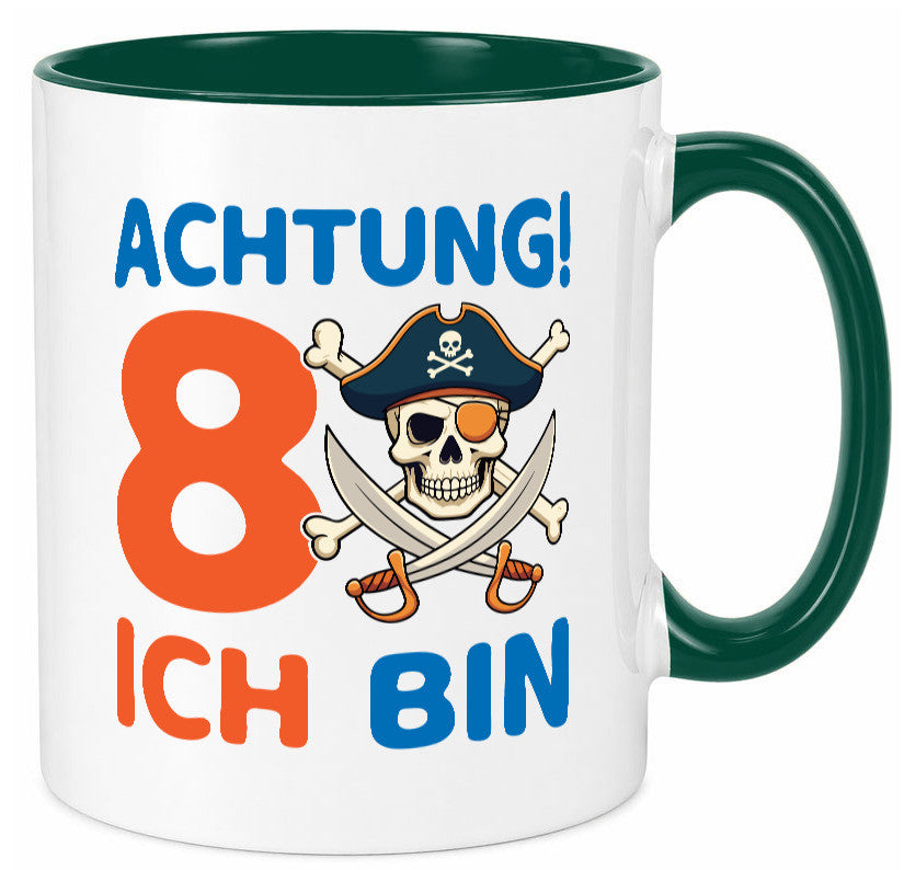 8. Geburtstag | 8 Jahre Pirat Geschenk Geschenkidee lustiger Spruch Tasse