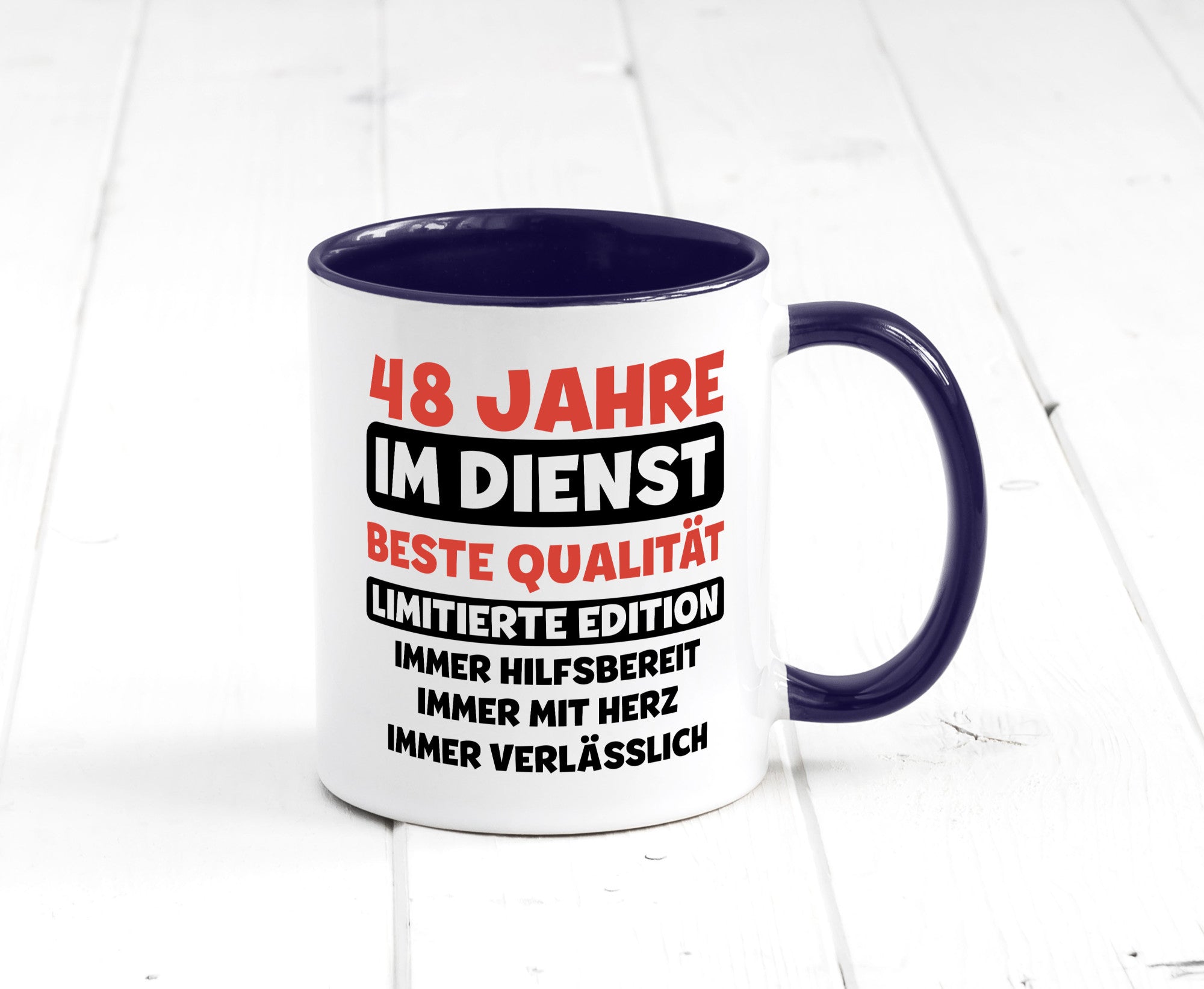 48 Jahre im Dienst | Jubiläum Arbeit v3 Humor Kollegen Büro Geschenkidee Tasse