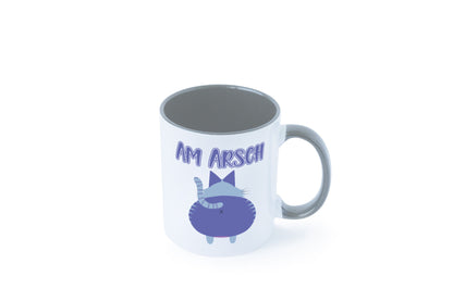 Am Arsch | Katzenmotiv Tasse Kollege Katzenbesitzer Geschenkidee Arbeit