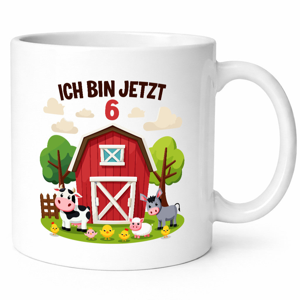 6. Geburtstag | 6 Jahre Bauernhof und Tiere lustig Geschenkidee Geschenk Tasse