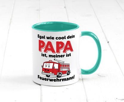 Cooler Papa | Feuerwehrmann Bester der Welt Humor Geschenkidee Tasse