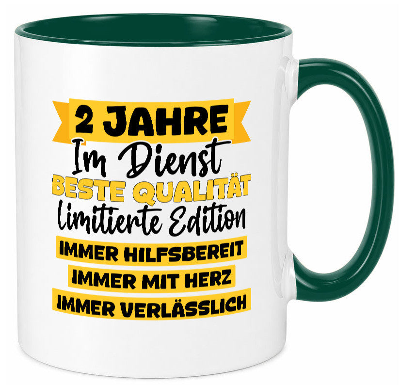2 Jahre im Dienst | Jubiläum Arbeit v8 lustiger Spruch Geschenk Kollegen Büro