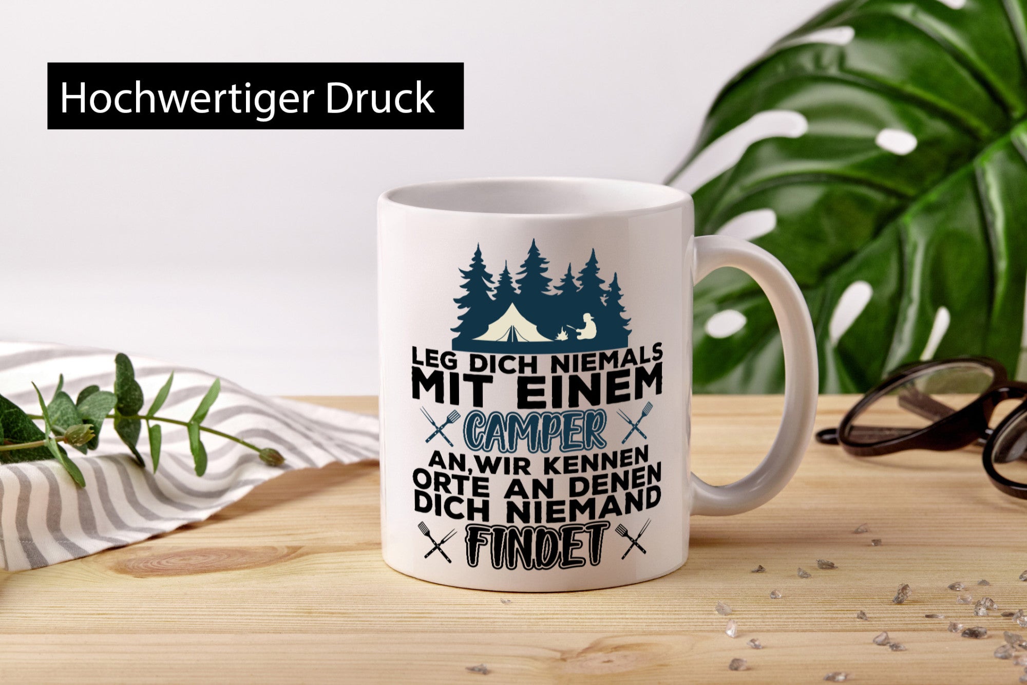 Camper Humor | Spruch Tasse Camping schwarzer Geschenk Geschenkidee lustiger