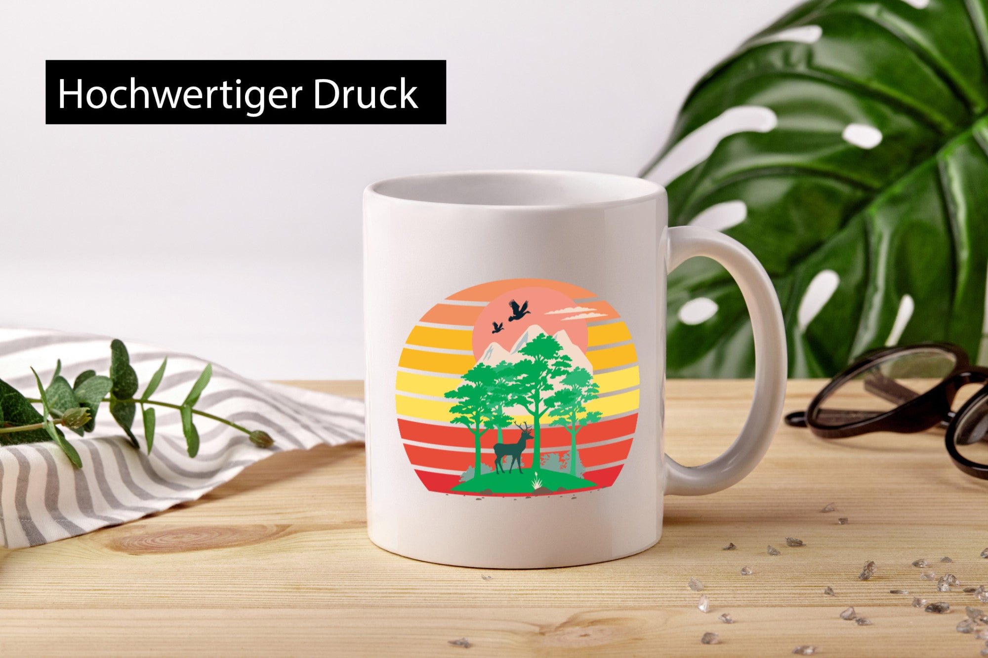 Waldlichtung | Outdoor Natur Bäume Retro v2 Humor Geschenkidee Tasse