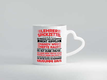 Lehrer Spickzettel | Beruf Tasse lustiger Spruch vl9 lustig Arbeit Kollegen