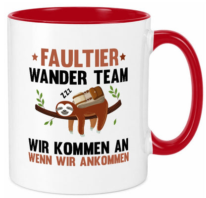 Faultier Wanderteam | Spruch Motiv Wandern lustig Tierliebhaber Humor Geschenk Tasse