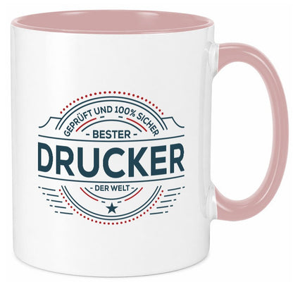 Geprüft und sicher: Drucker | Druckerei Print Medien Geschenk Humor Tasse