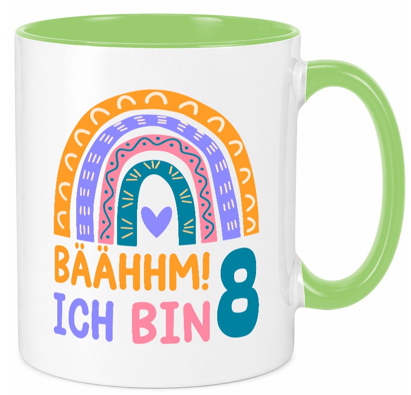 8. Geburtstag | 8 Jahre Regenbogen Bääm Mädchen Geschenk Geschenkidee lustiger Tasse