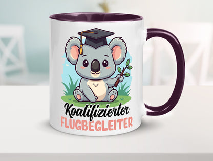 Koalifizierter Flugbegleiter | Steward Flughafen Geschenkidee Humor Tasse