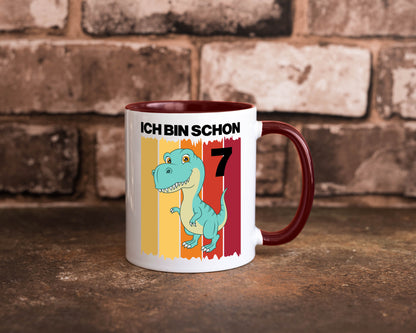 7. Geburtstag | 7 Jahre Dinosaurier lustiger Spruch Geschenk Geschenkidee Tasse